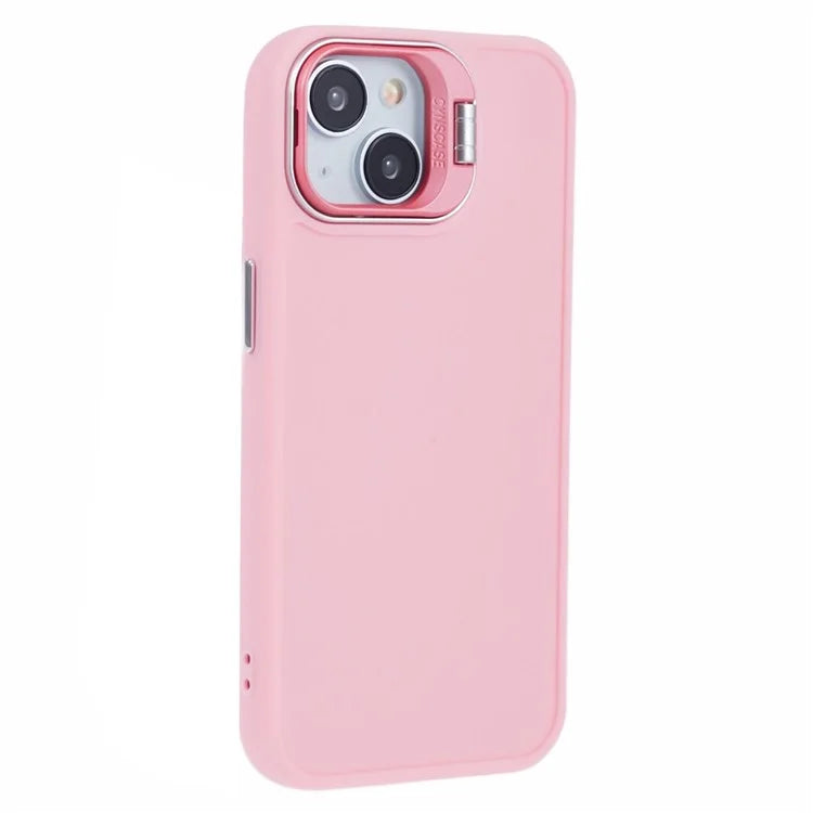 QH Series for iPhone 13 Shockproof Silicone Case Lens Frame Kickstand Phone Cover