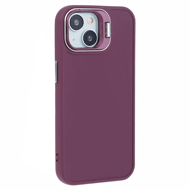 QH Series for iPhone 13 Shockproof Silicone Case Lens Frame Kickstand Phone Cover