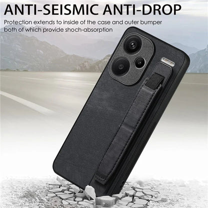 D11 For Xiaomi Redmi Note 13 Pro 5G / Poco X6 5G Case Wristband Design Leather+TPU Phone Cover