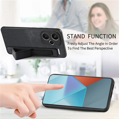 D11 For Xiaomi Redmi Note 13 Pro 5G / Poco X6 5G Case Wristband Design Leather+TPU Phone Cover