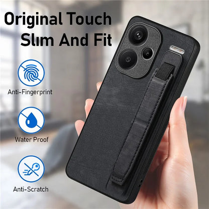 D11 For Xiaomi Redmi Note 13 Pro 5G / Poco X6 5G Case Wristband Design Leather+TPU Phone Cover