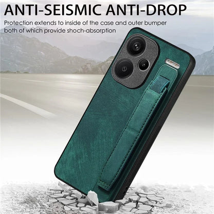 D11 For Xiaomi Redmi Note 13 Pro 5G / Poco X6 5G Case Wristband Design Leather+TPU Phone Cover