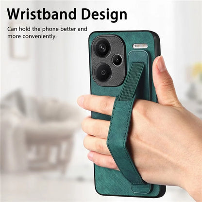 D11 For Xiaomi Redmi Note 13 Pro 5G / Poco X6 5G Case Wristband Design Leather+TPU Phone Cover