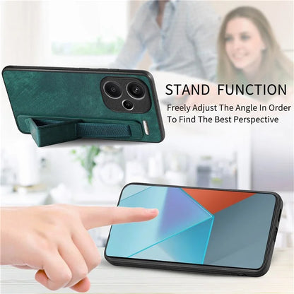 D11 For Xiaomi Redmi Note 13 Pro 5G / Poco X6 5G Case Wristband Design Leather+TPU Phone Cover