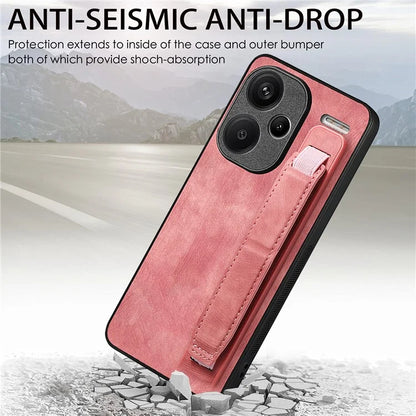 D11 For Xiaomi Redmi Note 13 Pro 5G / Poco X6 5G Case Wristband Design Leather+TPU Phone Cover