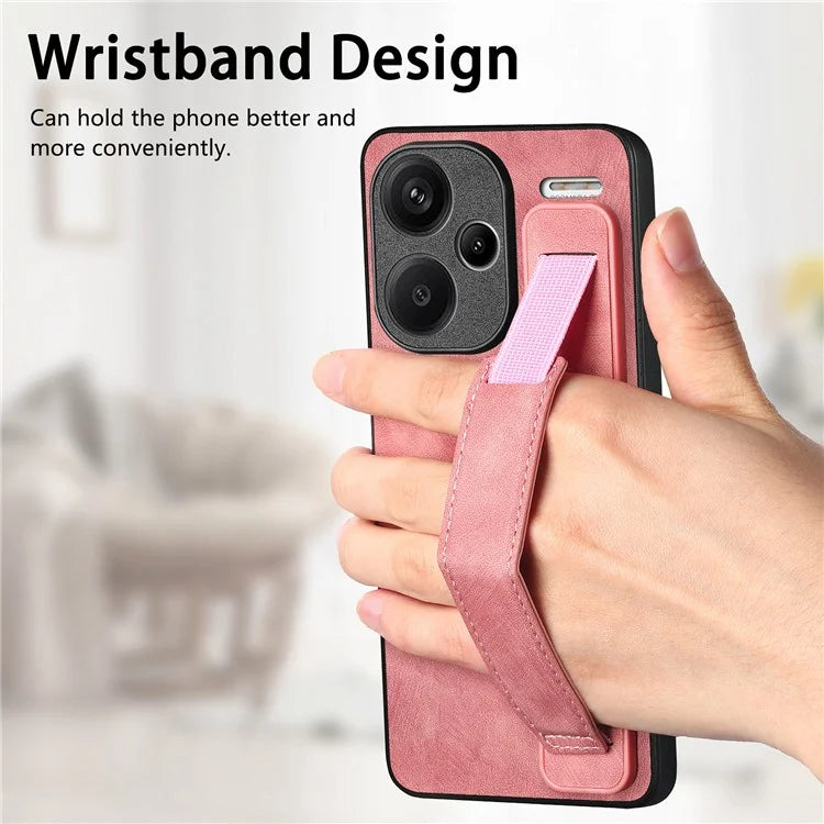 D11 For Xiaomi Redmi Note 13 Pro 5G / Poco X6 5G Case Wristband Design Leather+TPU Phone Cover