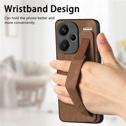 D11 For Xiaomi Redmi Note 13 Pro 5G / Poco X6 5G Case Wristband Design Leather+TPU Phone Cover