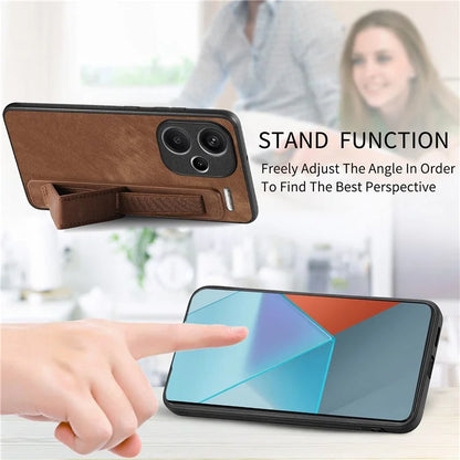 D11 For Xiaomi Redmi Note 13 Pro 5G / Poco X6 5G Case Wristband Design Leather+TPU Phone Cover