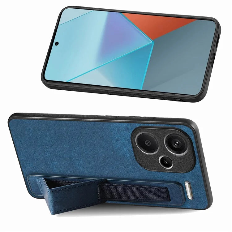 D11 For Xiaomi Redmi Note 13 Pro 5G / Poco X6 5G Case Wristband Design Leather+TPU Phone Cover