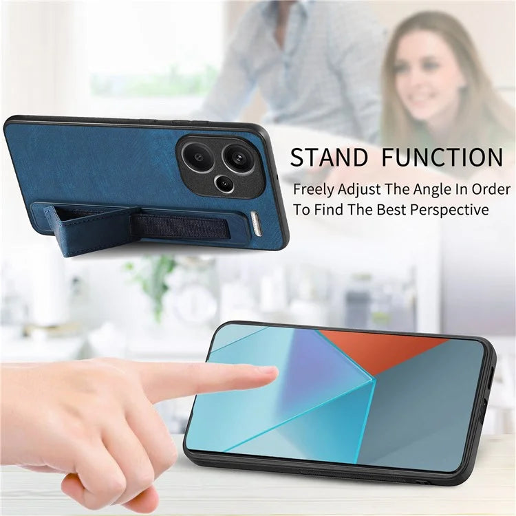 D11 For Xiaomi Redmi Note 13 Pro 5G / Poco X6 5G Case Wristband Design Leather+TPU Phone Cover