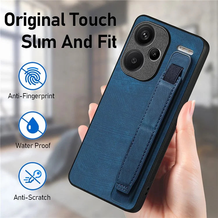 D11 For Xiaomi Redmi Note 13 Pro 5G / Poco X6 5G Case Wristband Design Leather+TPU Phone Cover