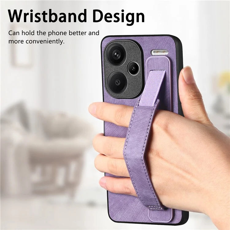 D11 For Xiaomi Redmi Note 13 Pro 5G / Poco X6 5G Case Wristband Design Leather+TPU Phone Cover