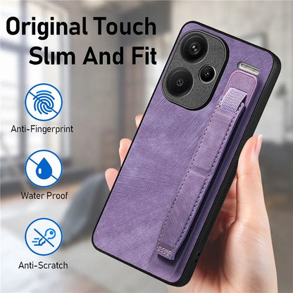 D11 For Xiaomi Redmi Note 13 Pro 5G / Poco X6 5G Case Wristband Design Leather+TPU Phone Cover