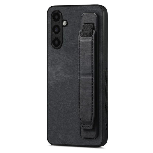 D11 For Samsung Galaxy A14 4G / 5G Case Wristband Kickstand PU Leather+TPU Phone Cover