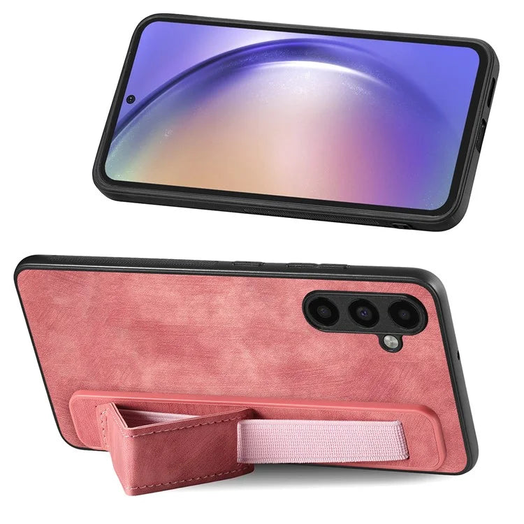 D11 For Samsung Galaxy A05s 4G Kickstand Case Retro Texture PU+TPU Phone Cover