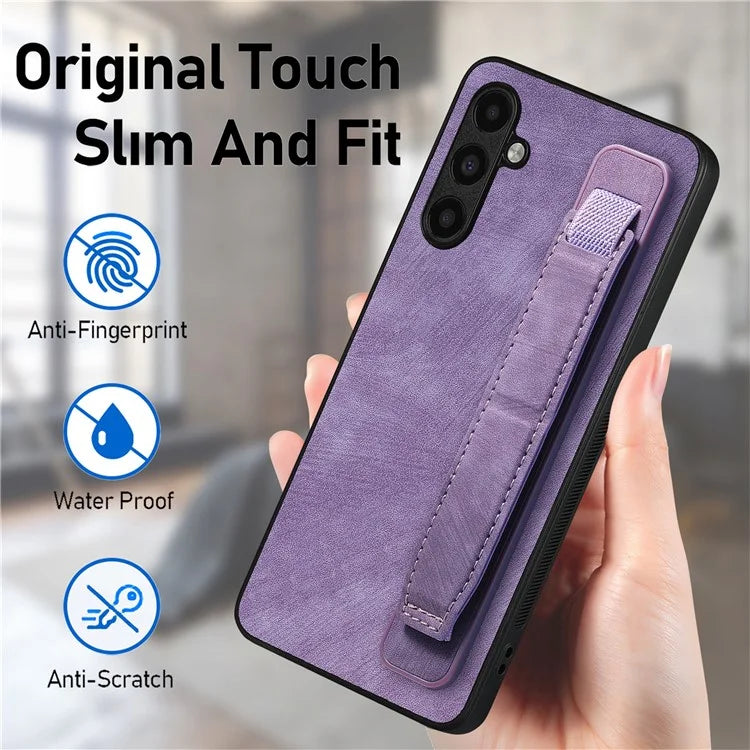 D11 For Samsung Galaxy A05s 4G Kickstand Case Retro Texture PU+TPU Phone Cover