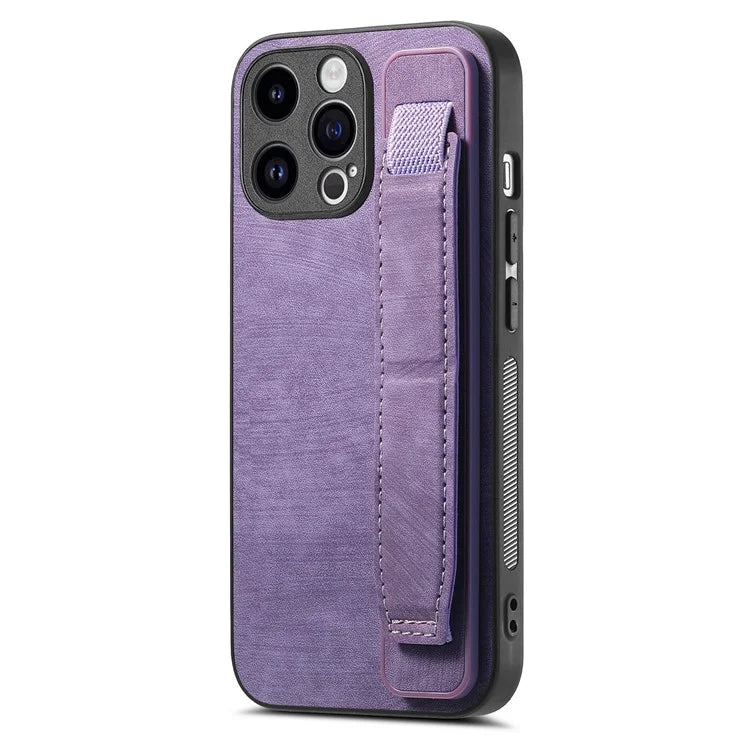 D11 For iPhone 15 Pro Max Case Kickstand PU Leather+TPU Phone Cover