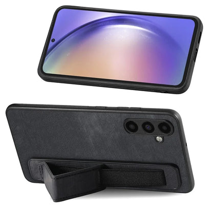 D11 For Samsung Galaxy A25 5G (Global) (161.0 x 76.5 x 8.3mm) Case Wristband Soft PU Leather+TPU Phone Shell
