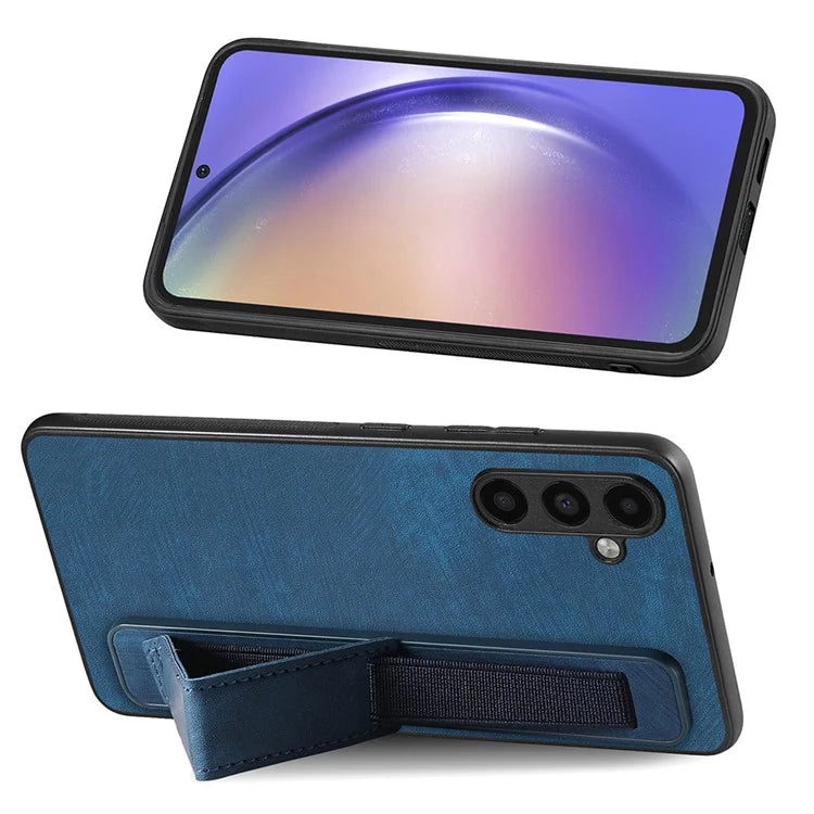 D11 For Samsung Galaxy S23 FE PU+TPU Phone Cover Retro Texture Kickstand Case