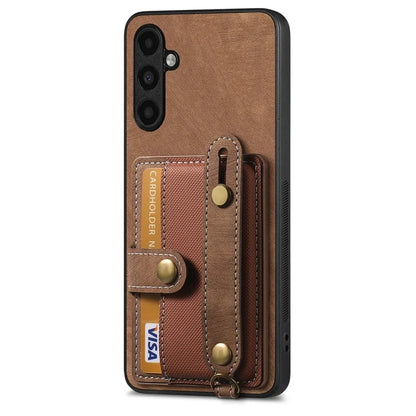 D9 For Samsung Galaxy A05s 4G Case Wristband Kickstand PU Leather+PC+TPU Phone Cover