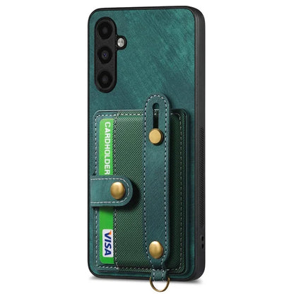 D9 For Samsung Galaxy A05s 4G Case Wristband Kickstand PU Leather+PC+TPU Phone Cover