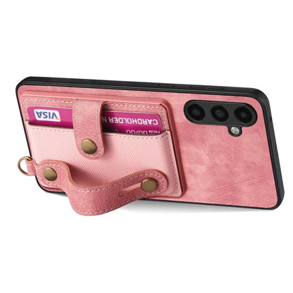 D9 For Samsung Galaxy A05s 4G Case Wristband Kickstand PU Leather+PC+TPU Phone Cover