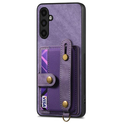D9 For Samsung Galaxy A05s 4G Case Wristband Kickstand PU Leather+PC+TPU Phone Cover