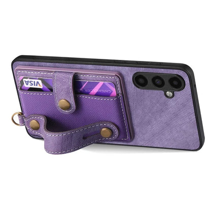 D9 For Samsung Galaxy A05s 4G Case Wristband Kickstand PU Leather+PC+TPU Phone Cover