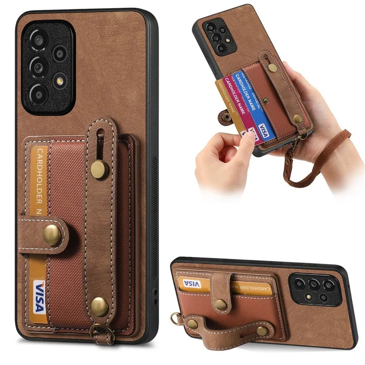 D9 For Samsung Galaxy A53 5G Case PU Leather+PC+TPU Anti-slip Phone Cover with Card Holder