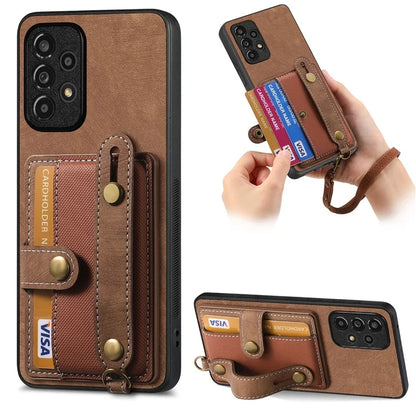 D9 For Samsung Galaxy A53 5G Case PU Leather+PC+TPU Anti-slip Phone Cover with Card Holder