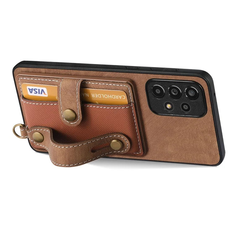 D9 For Samsung Galaxy A53 5G Case PU Leather+PC+TPU Anti-slip Phone Cover with Card Holder