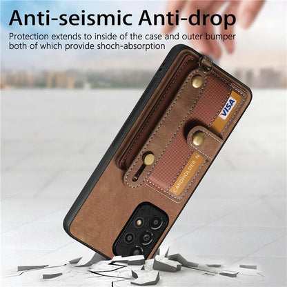 D9 For Samsung Galaxy A53 5G Case PU Leather+PC+TPU Anti-slip Phone Cover with Card Holder