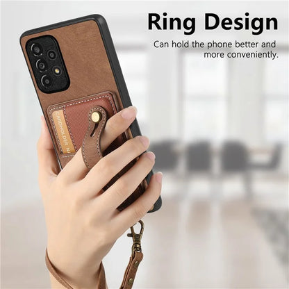 D9 For Samsung Galaxy A53 5G Case PU Leather+PC+TPU Anti-slip Phone Cover with Card Holder