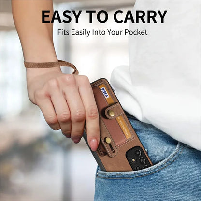 D9 For Samsung Galaxy A53 5G Case PU Leather+PC+TPU Anti-slip Phone Cover with Card Holder