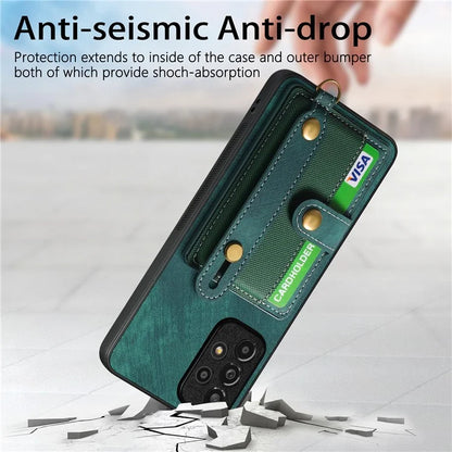 D9 For Samsung Galaxy A53 5G Case PU Leather+PC+TPU Anti-slip Phone Cover with Card Holder