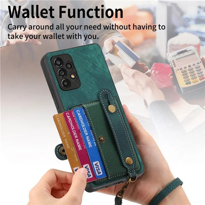 D9 For Samsung Galaxy A53 5G Case PU Leather+PC+TPU Anti-slip Phone Cover with Card Holder