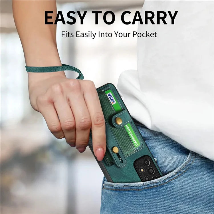 D9 For Samsung Galaxy A53 5G Case PU Leather+PC+TPU Anti-slip Phone Cover with Card Holder