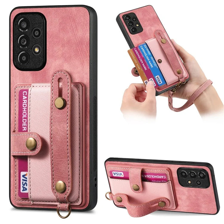D9 For Samsung Galaxy A53 5G Case PU Leather+PC+TPU Anti-slip Phone Cover with Card Holder