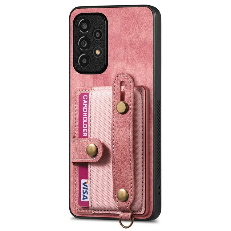 D9 For Samsung Galaxy A53 5G Case PU Leather+PC+TPU Anti-slip Phone Cover with Card Holder