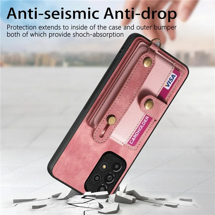 D9 For Samsung Galaxy A53 5G Case PU Leather+PC+TPU Anti-slip Phone Cover with Card Holder