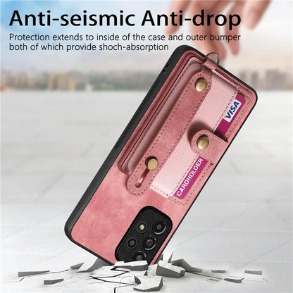 D9 For Samsung Galaxy A53 5G Case PU Leather+PC+TPU Anti-slip Phone Cover with Card Holder