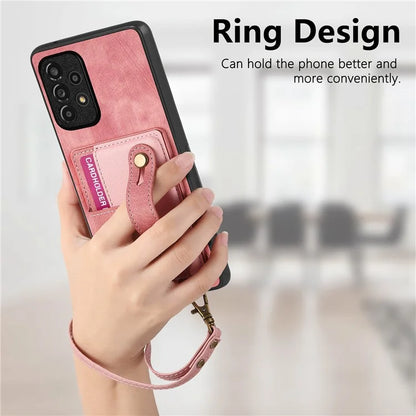 D9 For Samsung Galaxy A53 5G Case PU Leather+PC+TPU Anti-slip Phone Cover with Card Holder