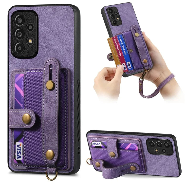 D9 For Samsung Galaxy A53 5G Case PU Leather+PC+TPU Anti-slip Phone Cover with Card Holder