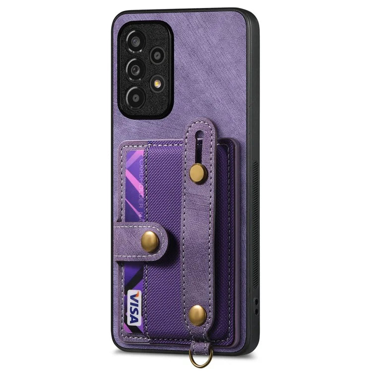 D9 For Samsung Galaxy A53 5G Case PU Leather+PC+TPU Anti-slip Phone Cover with Card Holder