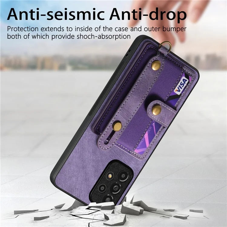 D9 For Samsung Galaxy A53 5G Case PU Leather+PC+TPU Anti-slip Phone Cover with Card Holder