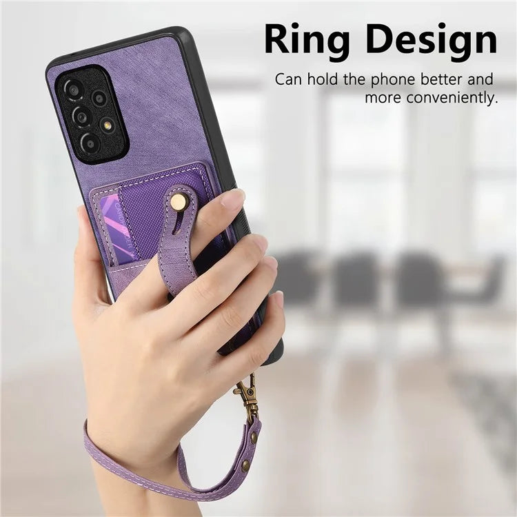 D9 For Samsung Galaxy A53 5G Case PU Leather+PC+TPU Anti-slip Phone Cover with Card Holder