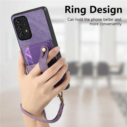 D9 For Samsung Galaxy A53 5G Case PU Leather+PC+TPU Anti-slip Phone Cover with Card Holder