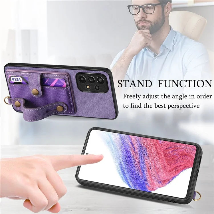 D9 For Samsung Galaxy A53 5G Case PU Leather+PC+TPU Anti-slip Phone Cover with Card Holder