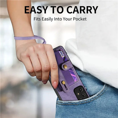 D9 For Samsung Galaxy A53 5G Case PU Leather+PC+TPU Anti-slip Phone Cover with Card Holder