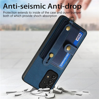 D9 For Samsung Galaxy A53 5G Case PU Leather+PC+TPU Anti-slip Phone Cover with Card Holder